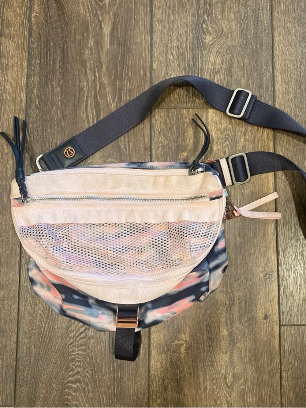 Light Pink & Navy Lululemon Crossbody Sling Bag